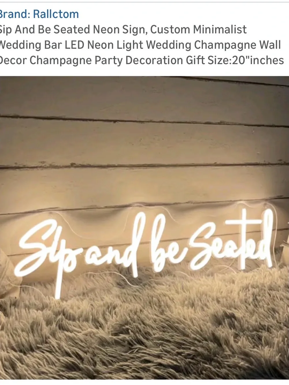 'Sip and Be Seated' LED Neon Sign - White